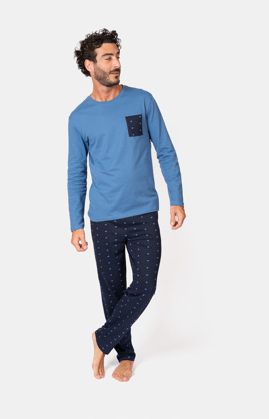Pyjama long col V - POIS