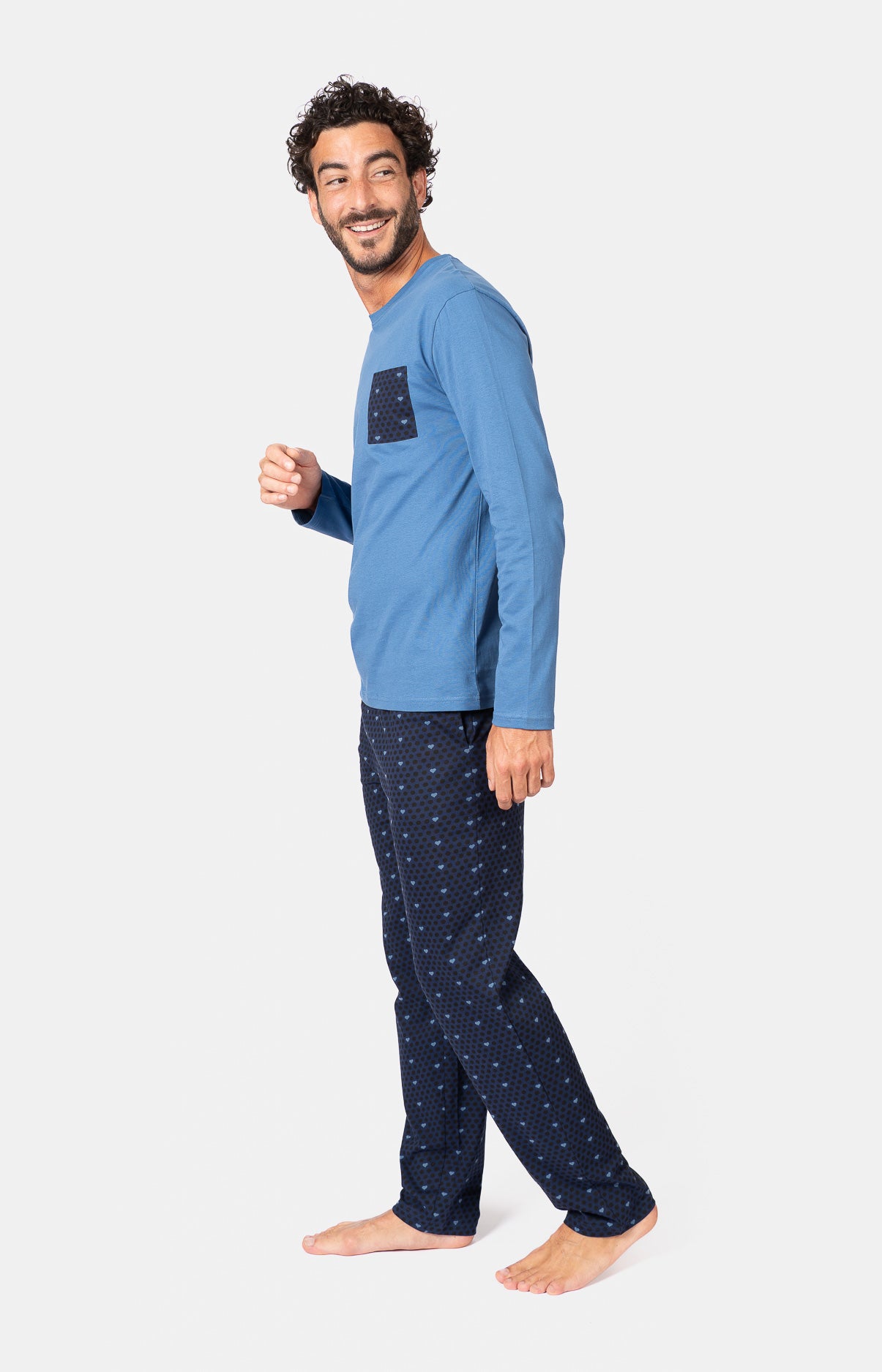 Pyjama long col V - POIS
