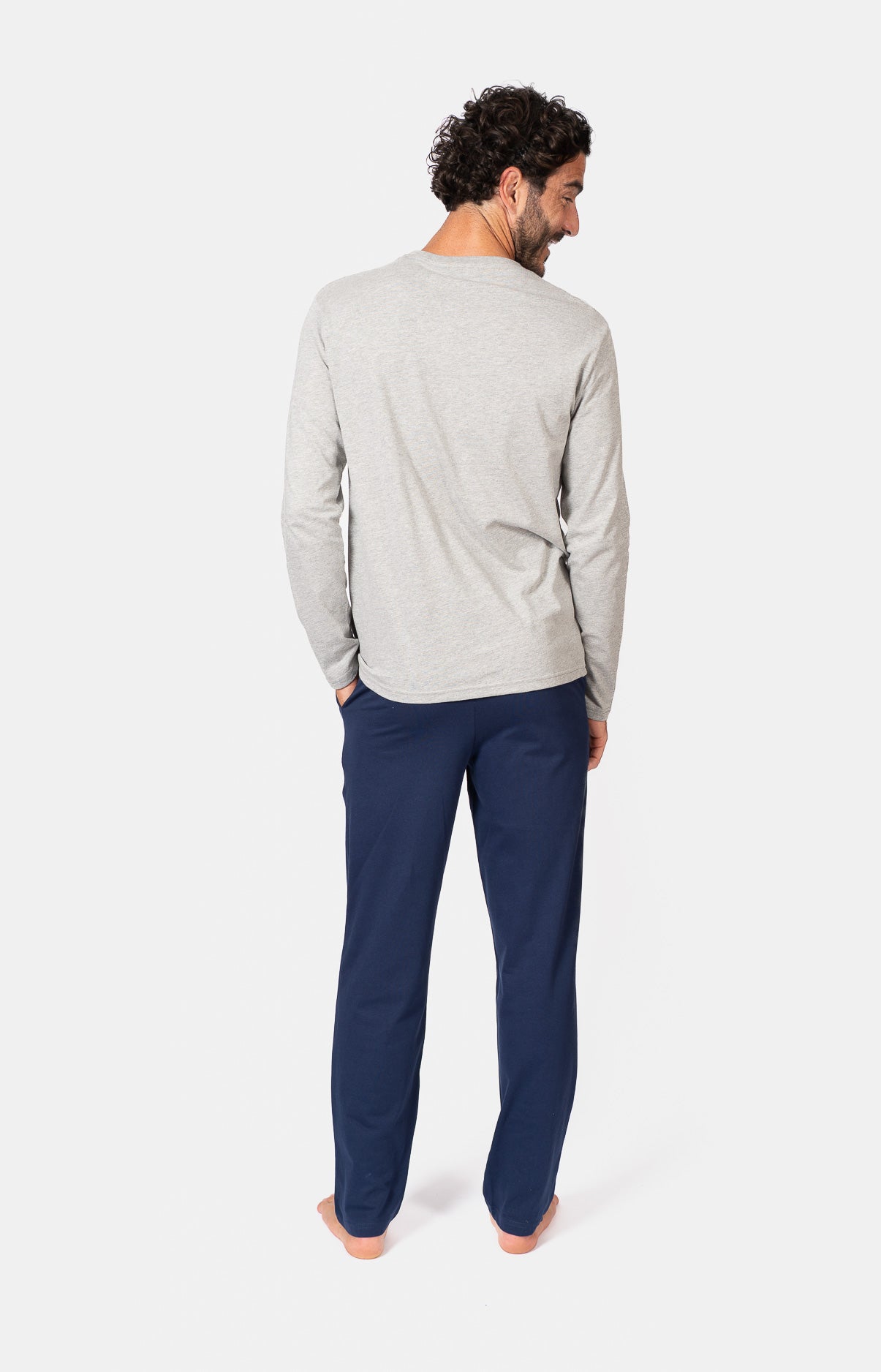 Pyjama long col V - UNI
