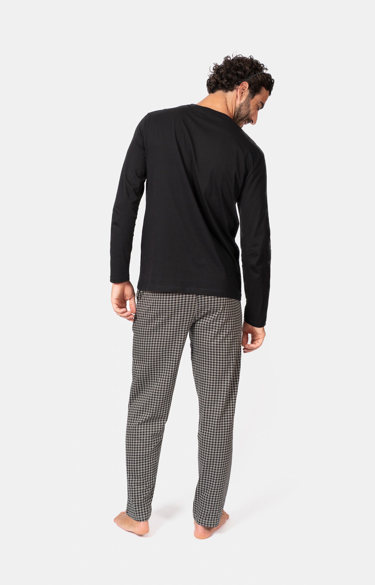 Pyjama long col V - VICHY