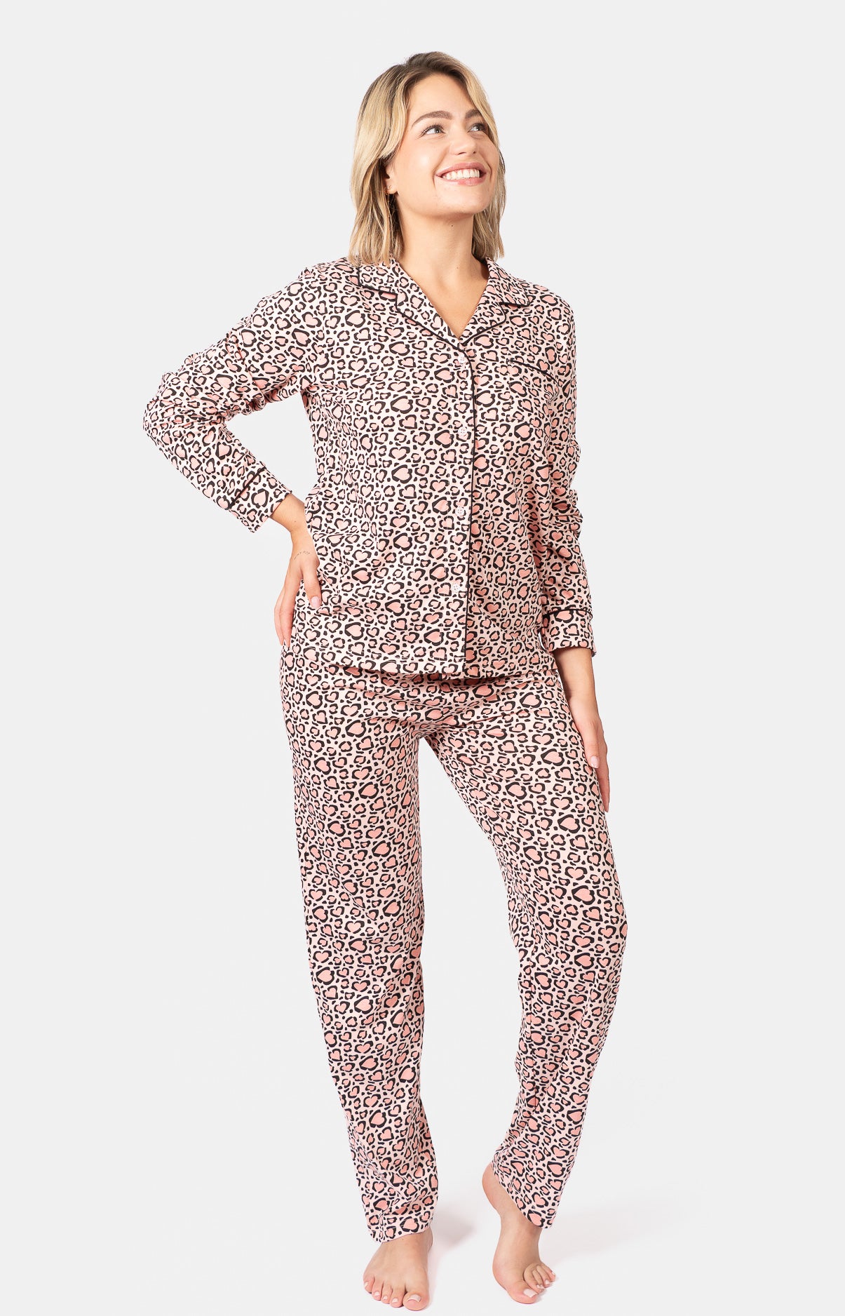 Pyjama long boutonné - LEO