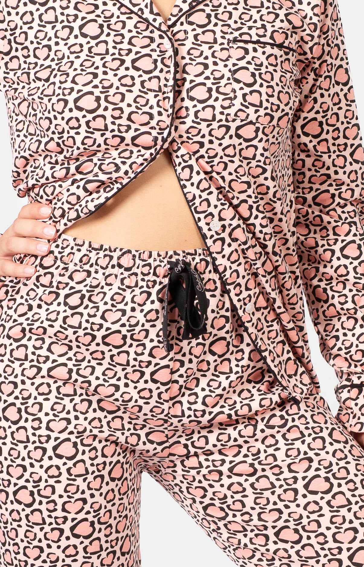 Pyjama femme long 100% coton - LEO